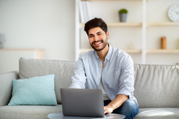 Man sitting at computer